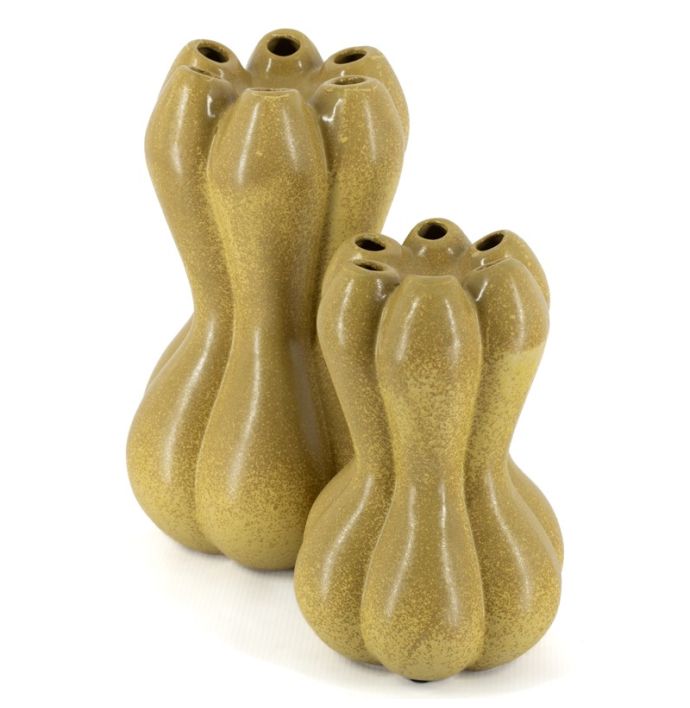 Aardewerk vaas Soma L mustard