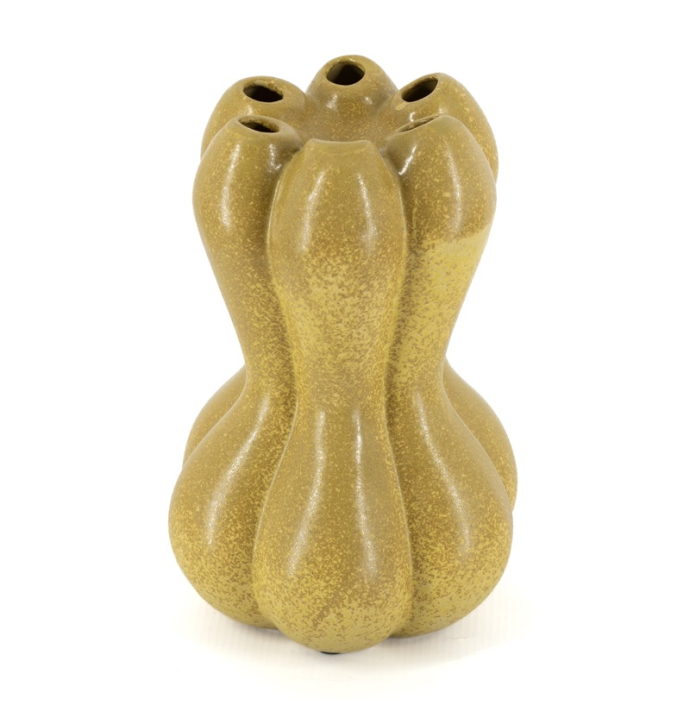 Aardewerk vaas Soma S mustard