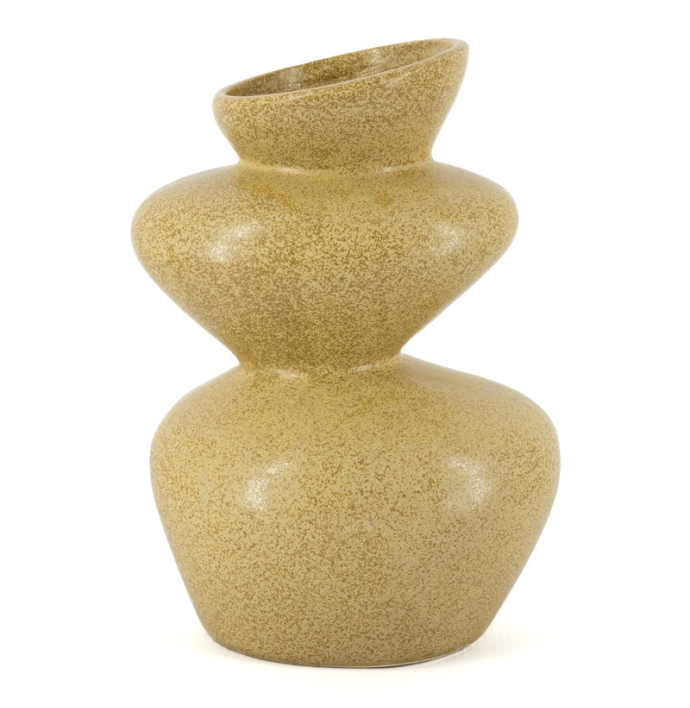 Aardewerk vaas Obra off-mustard