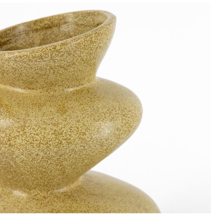 Aardewerk vaas Obra off-mustard