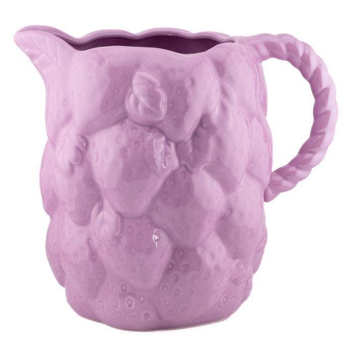 Aardewerk jug glossy lila