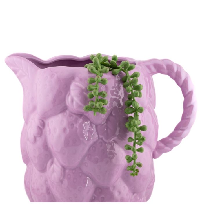 Aardewerk jug glossy lila