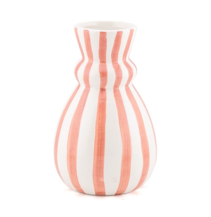 Aardewerk vaas stripe peach