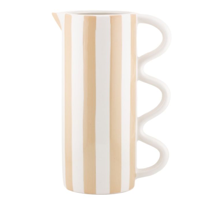 Aardewerk jug stripe drab