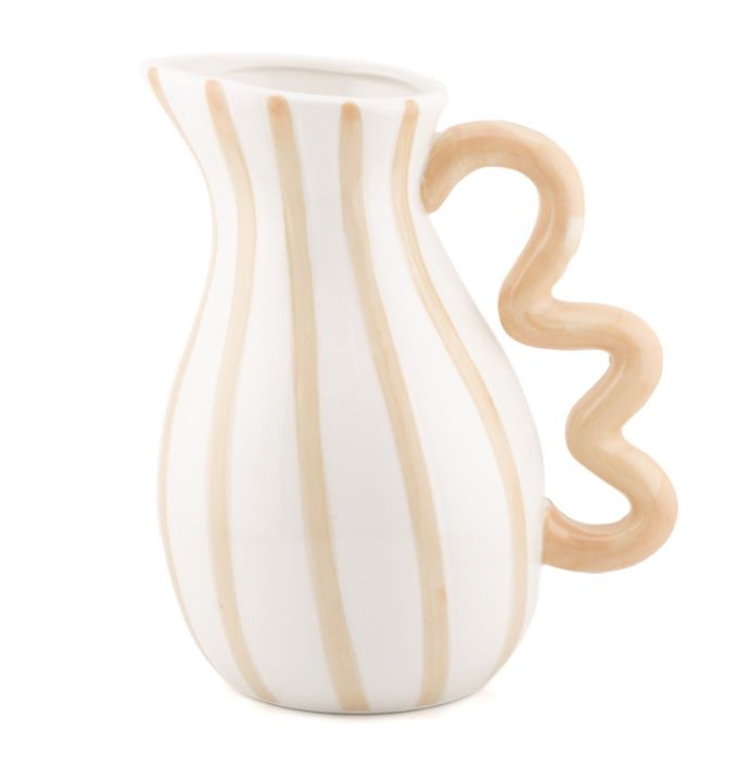 Aardewerk kan met oor stripe drab