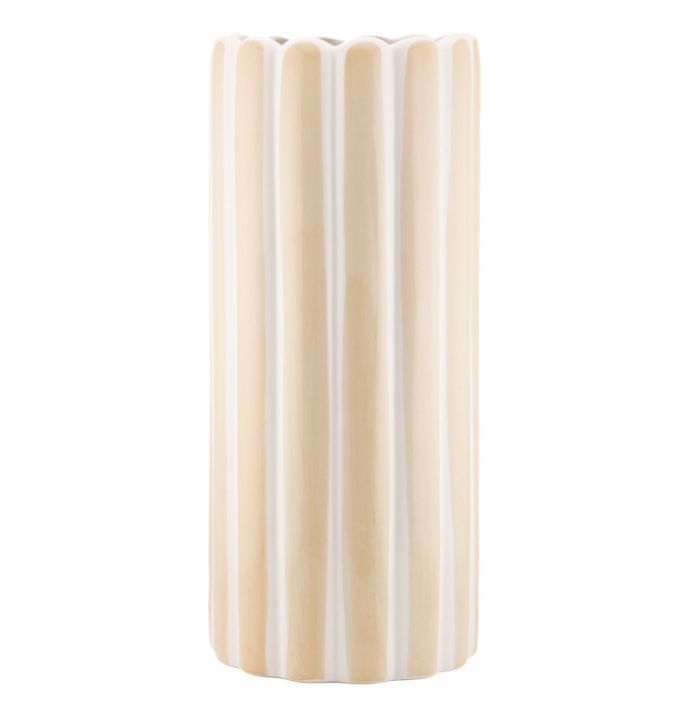 Aardewerk vaas stripe drab