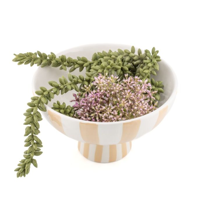 Aardewerk plateau stripe drab