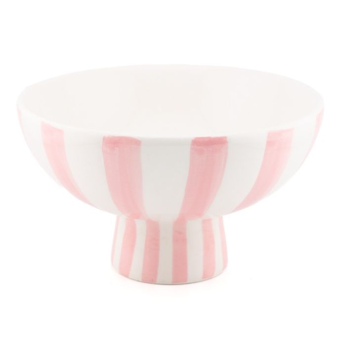 Aardewerk plateau stripe roze