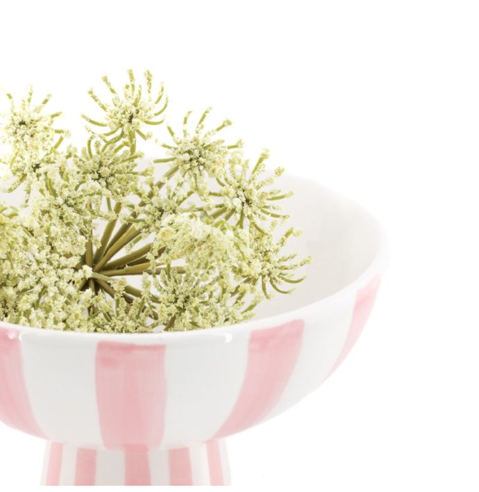 Aardewerk plateau stripe roze