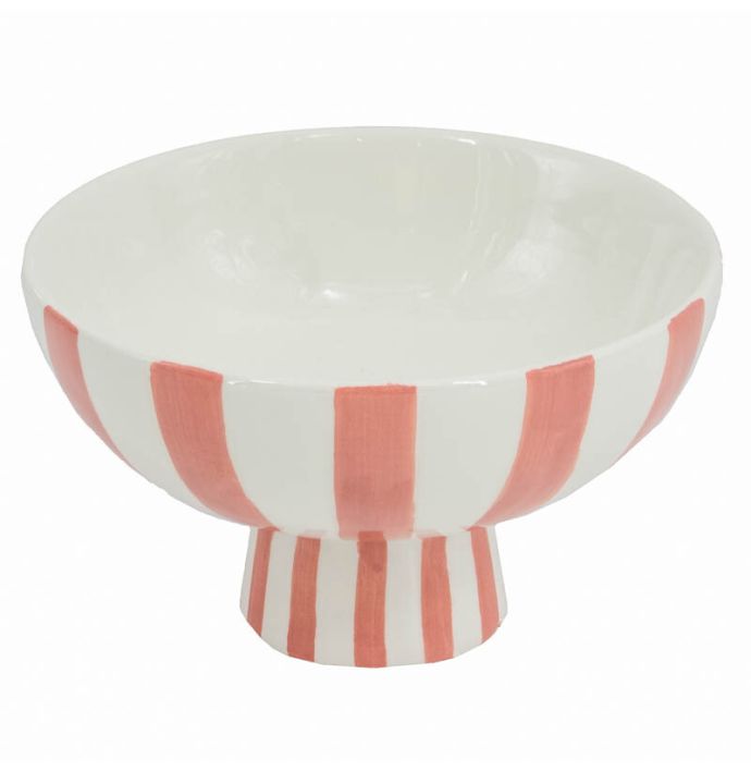 Aardewerk plateau stripe peach