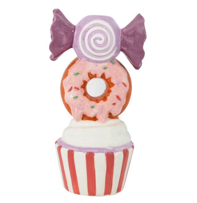 Aardewerk kaarsenstandaard candy