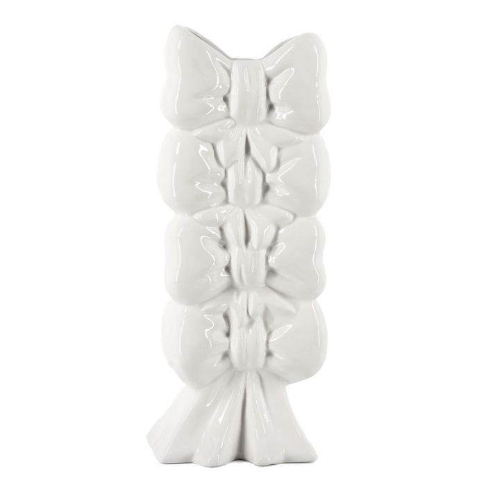 Aardewerk vaas bows beige