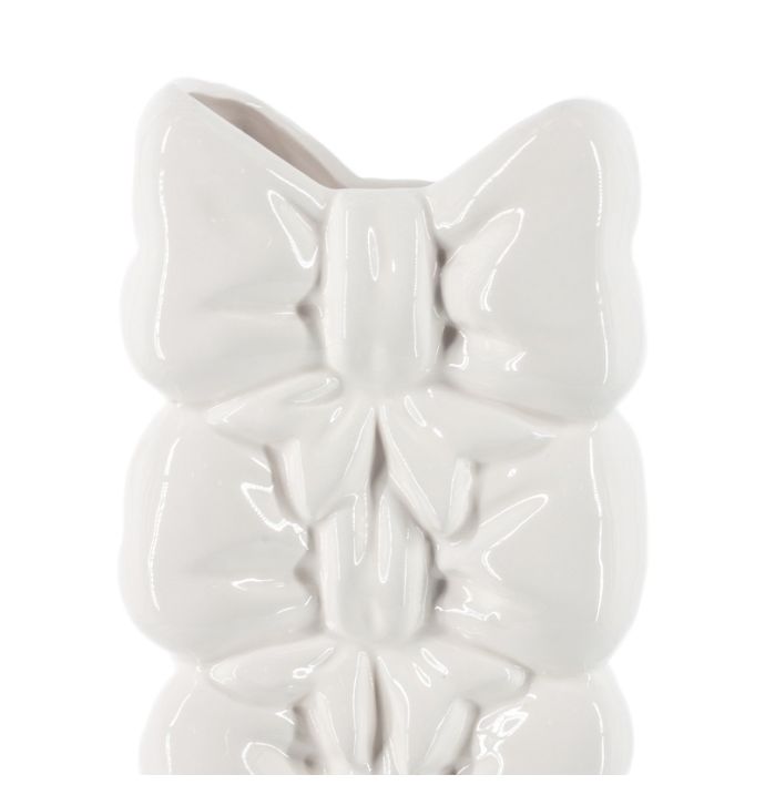 Aardewerk vaas bows beige