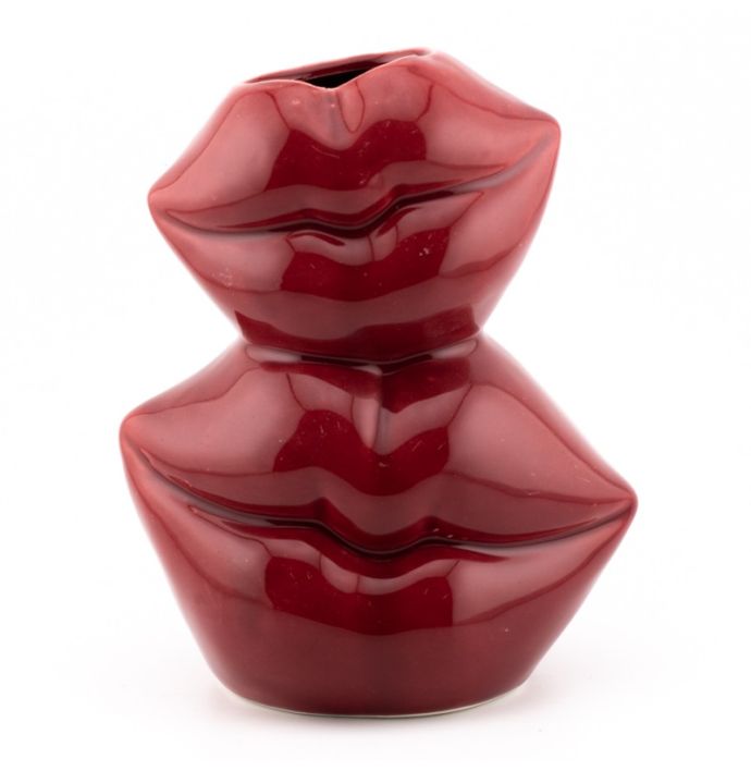 Aardewerk vaas kisses