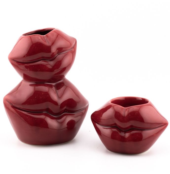 Aardewerk waxinehouder kiss