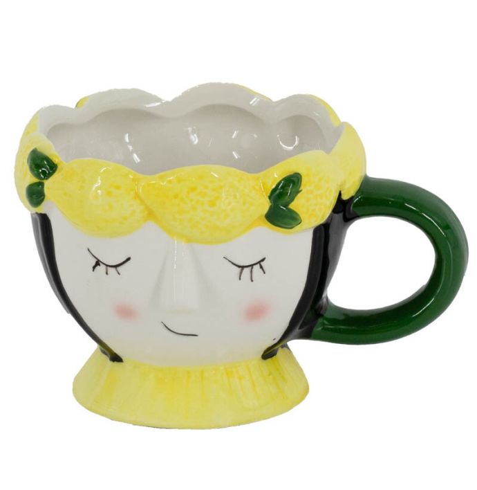 Mok keramiek gezicht citroenen