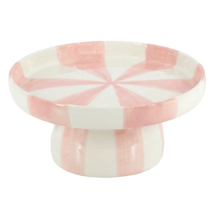 Plateau keramiek stripes roze