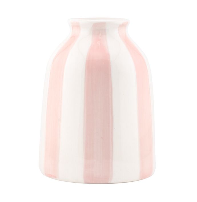 Vaas keramiek striped roze
