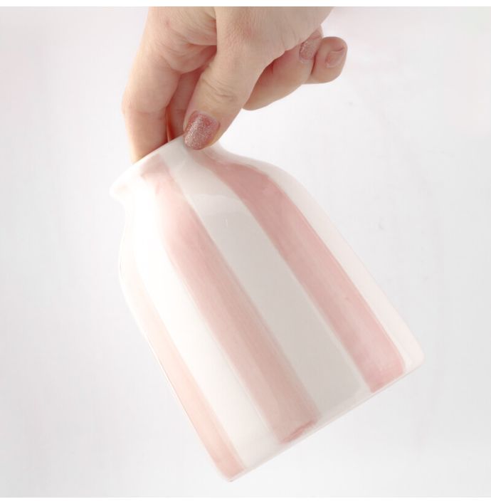 Vaas keramiek striped roze