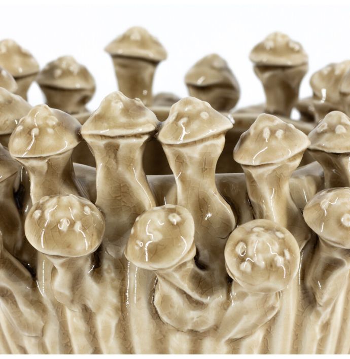 Vaas shroom keramiek mustard