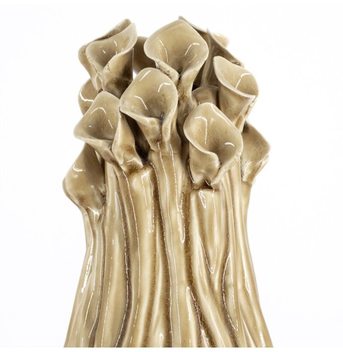 Vaas flora keramiek mustard