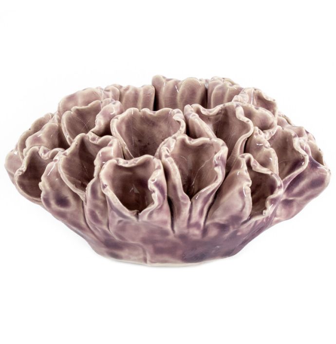 Waxinehouder keramiek buds lila