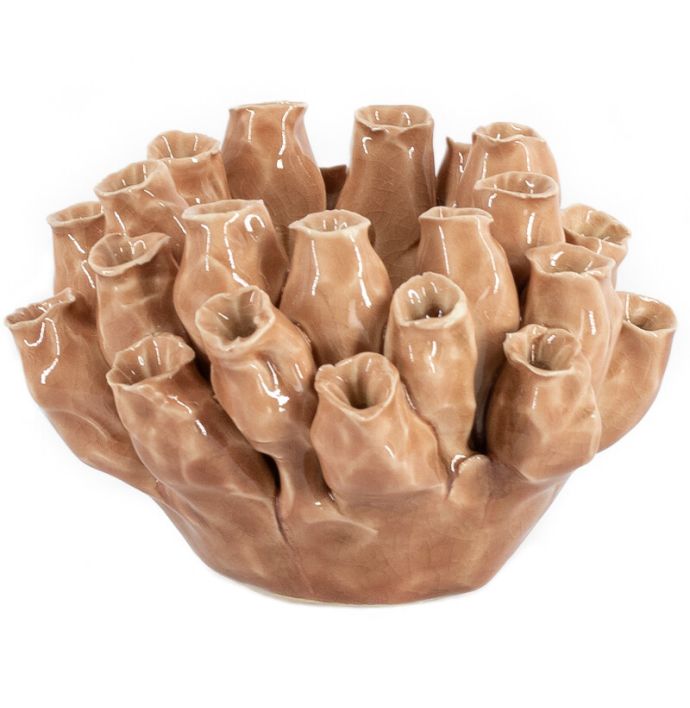 Waxinehouder keramiek papaver sandstone