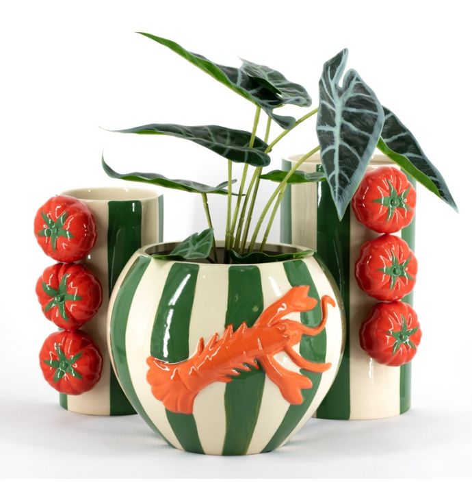 Aardewerk vaas lobster