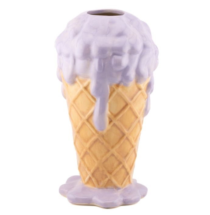 Aardewerk vaas icecream paars
