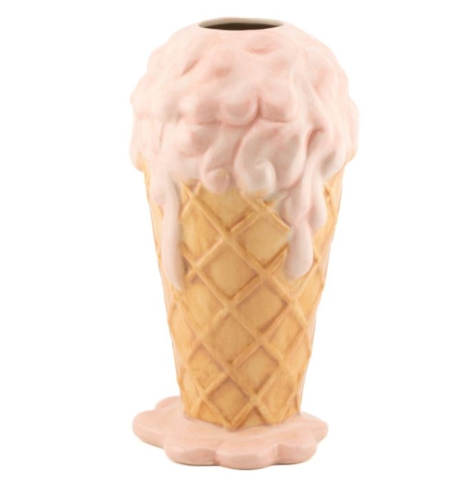 Aardewerk vaas icecream roze