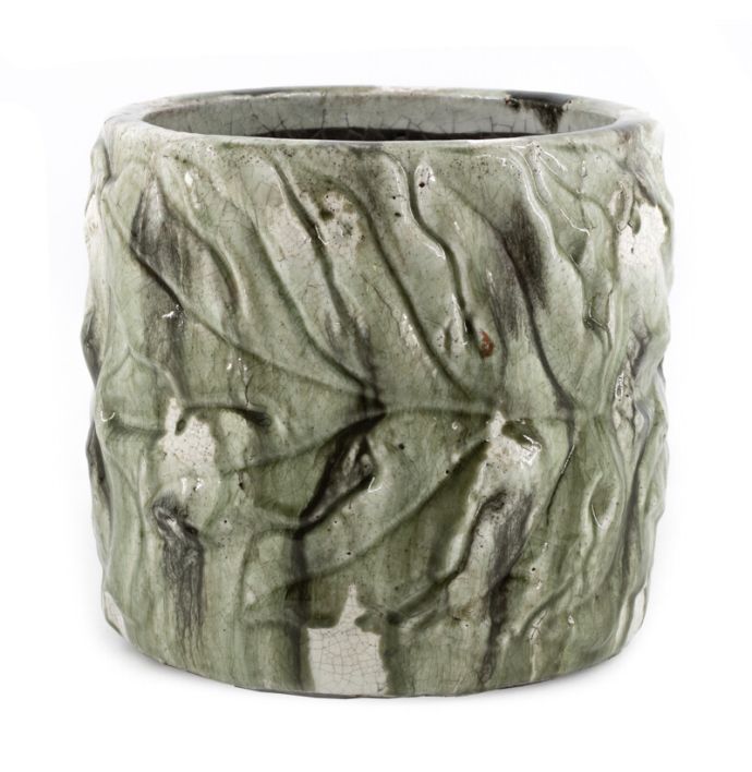 Aardewerk bloempot 25,5cm leaves