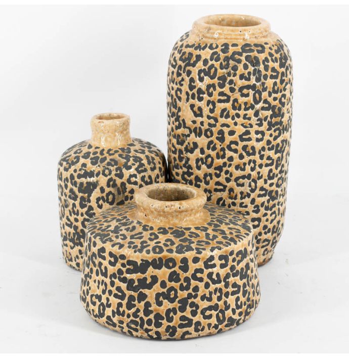 Aardewerk vaas panter