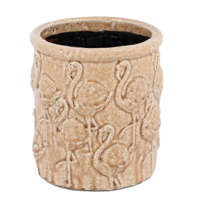 Aardewerk vaas flamingo medium