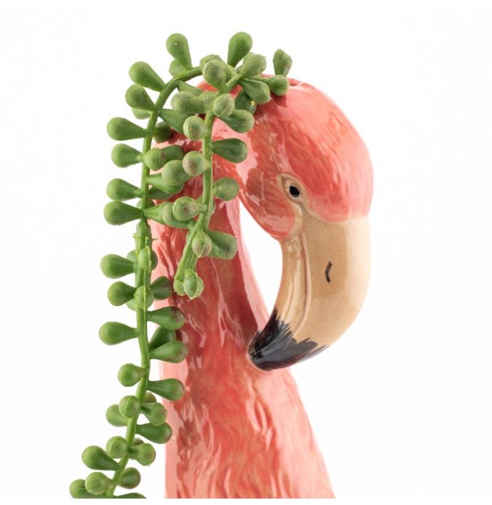 Aardewerk vaas flamingo