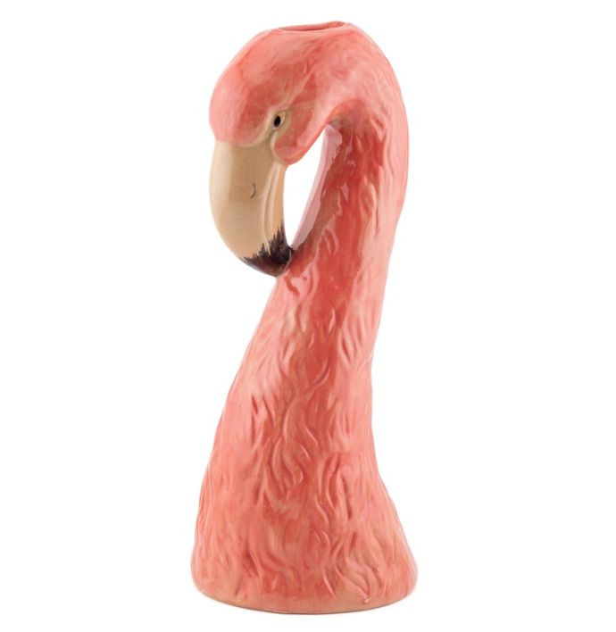 Aardewerk vaas flamingo