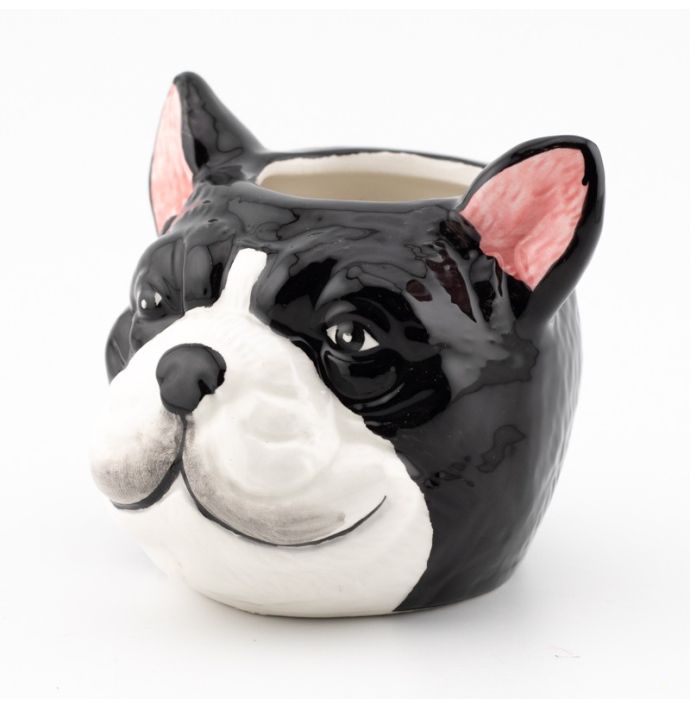 Aardewerk bloempot hond