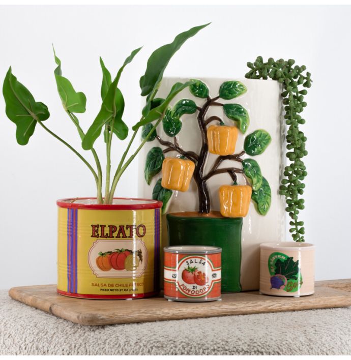 Aardewerk bloempotje 'Salsa di pomodoro'