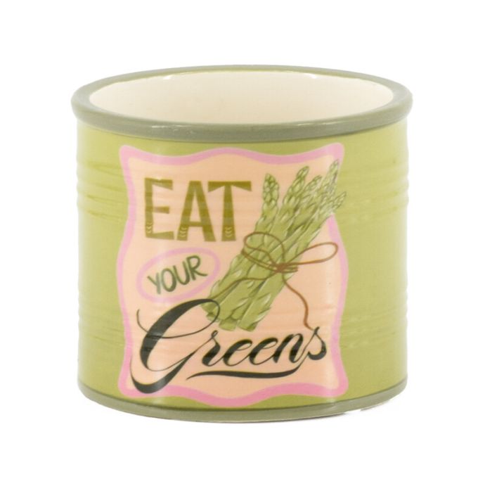 Aardewerk bloempot 'Eat your greens'