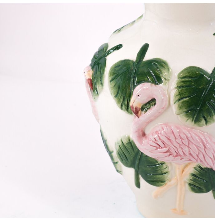 Aardewerk vaas 'Flamingo's'