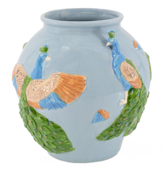 Aardewerk vaas 'Pauwen'