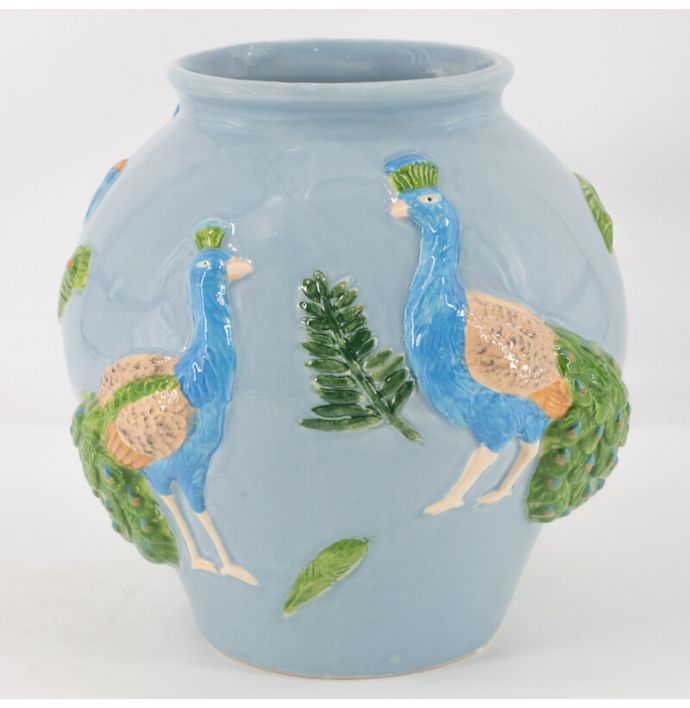 Aardewerk vaas 'Pauwen'