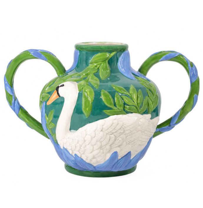 Aardewerk vaas 'Zwaan'