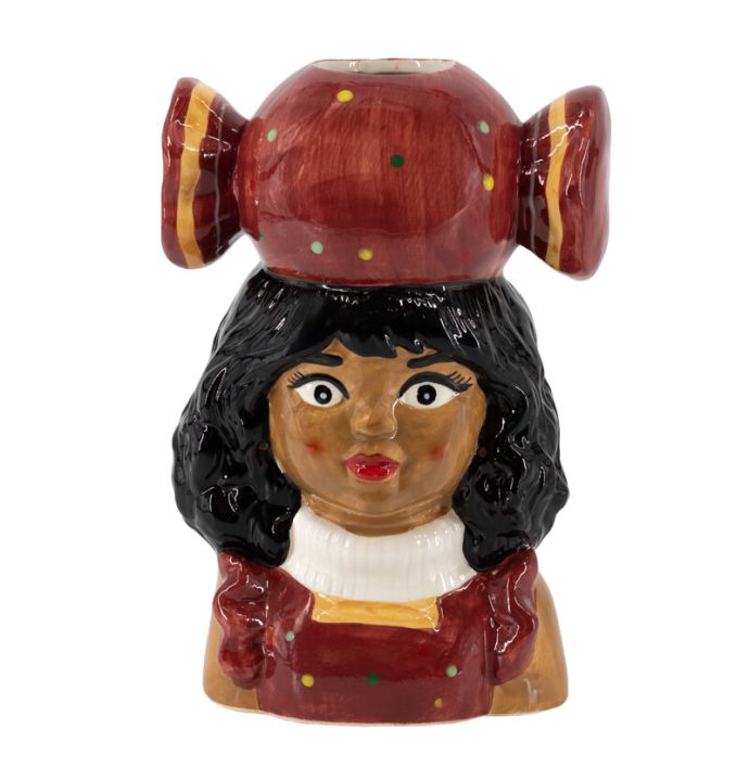 Aardewerk vaas 'Meisje snoepje'