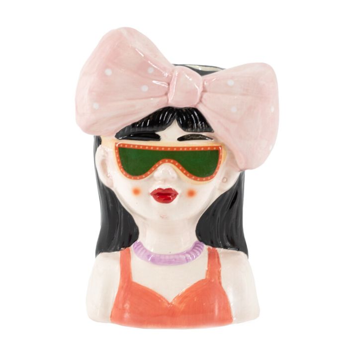 Aardewerk vaas Meisje met strik