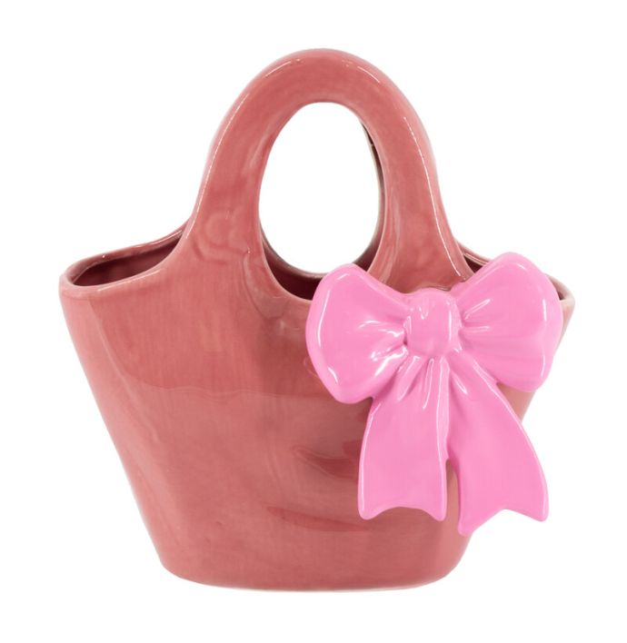 Aardewerk tas vaas 'Bow'