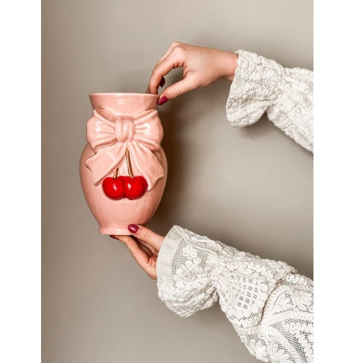 Aardewerk vaas 'Bow cherry'