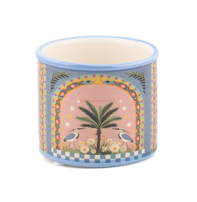 Aardewerk bakje palm bird