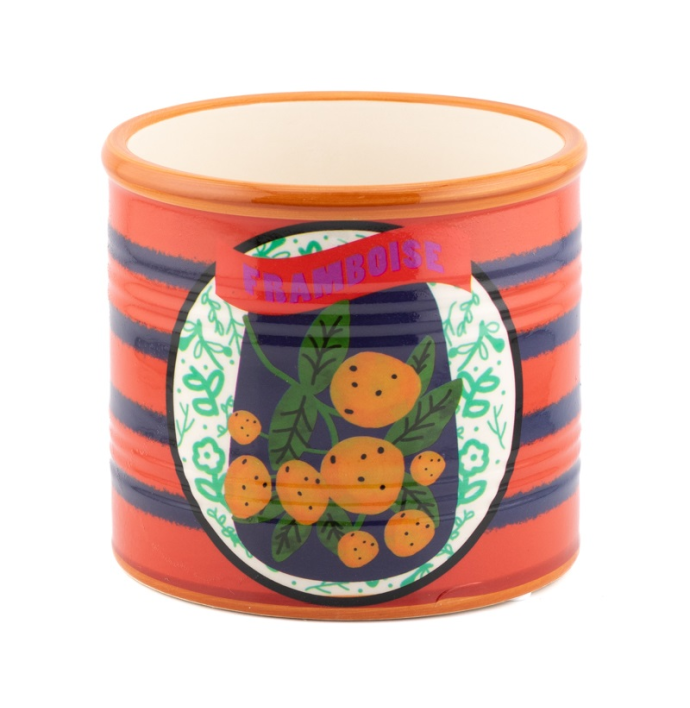 Aardewerk bloempot framboos