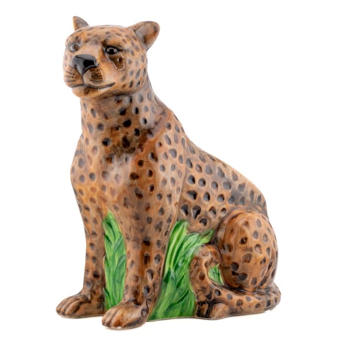 Aardewerk bakje luipaard L