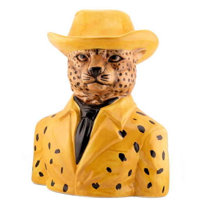 Aardewerk vaas leopard fedora L